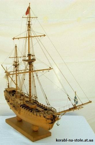 Чертёж модели Кетча La Salamandre / Саламандра (1754) для сборки и историческая справка