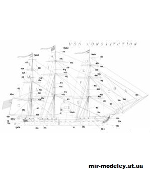 Парусный фрегат «Конституция» / USS Constitution (WHM) из бумаги