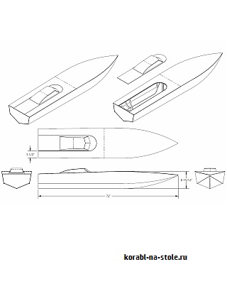 Радиоуправляемая моторная лодка raceboat monohull deep V