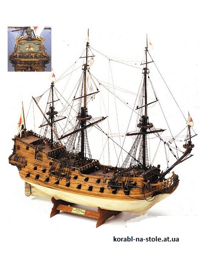 Чертёж модели Фрегата Fridrih Wilgelm / Фридрих Вильгельм (1681) для сборки и историческая справка