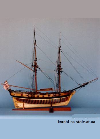 Чертёж модели Брига Fair American / Справедливый Американец (1780) для сборки и историческая справка