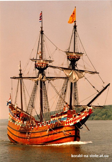 Чертёж модели Галеона Half Moon / Полумесяц (1609) для сборки и историческая справка