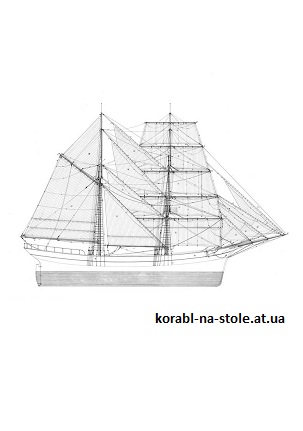 Чертёж модели Бригантины Carlo / Карло (XVIII–XIX) для сборки и историческая справка