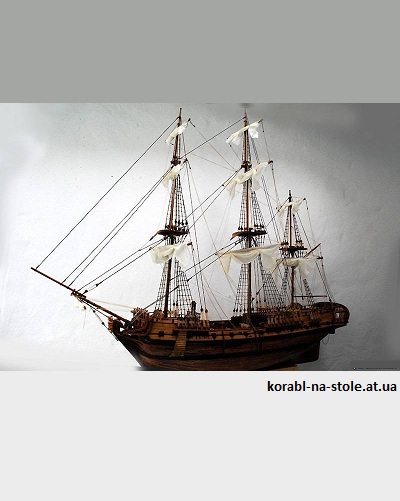 Чертёж модели лёгкого фрегата Espanola / Эспаньола (XVIII) для сборки и историческая справка
