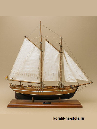 Чертёж модели Шхуны Barco Piloto de Alta Mar / Лоцманское судно открытого моря (1850) для сборки и историческая справка
