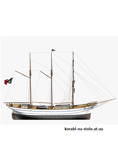 Чертёж модели Баркентины Fidente / Фиденте (1922) для сборки и историческая справка