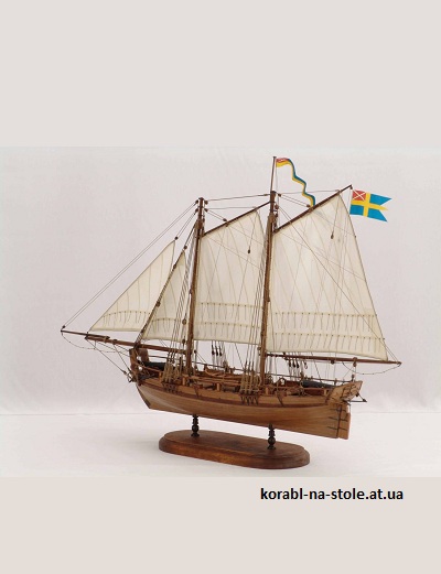 Чертёж модели Шхуны-канонерки Axel Thorsen Ship, a Norwegian gunboat (1810) для сборки и историческая справка