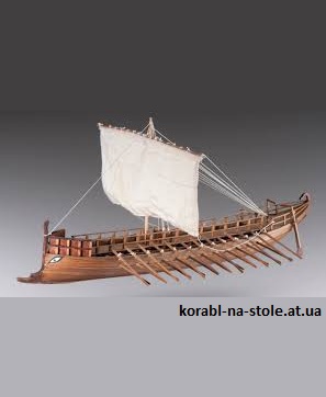 Чертёж модели Bireme (Greek) BC 480 / Бирема (греческая) (VII век до н.э.) для сборки и историческая справка