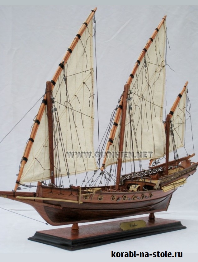 Чертёж модели Шебеки Algerian / Алжирская (1830) для сборки и историческая справка