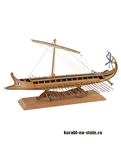 Чертёж модели Биремы Греческой / Bireme Greek (VII ст. до н.е.) для сборки и историческая справка