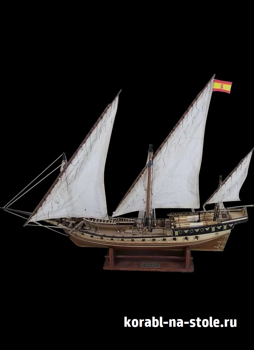 Чертёж модели Шебеки Mediterranean / Средиземноморской (XVIII century) для сборки и историческая справка