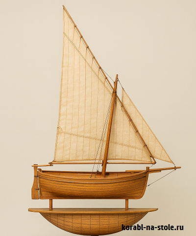 Чертёж модели Прибрежного парусного судна Sailboat schifetto (XVIII) для сборки и историческая справка