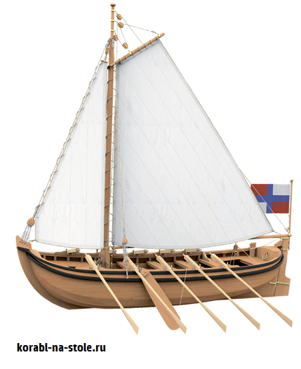 Чертёж модели Бота Фортуна / Boat Fortuna (1692) для сборки и историческая справка