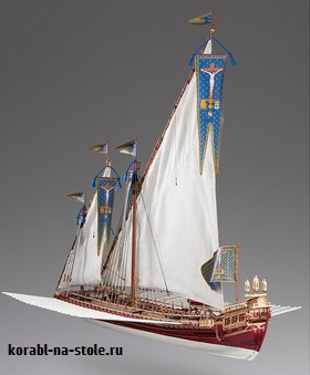 Чертёж модели Галеры La Reale / Реаль (1571) для сборки и историческая справка