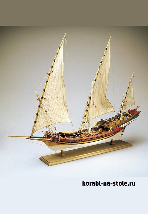 Чертёж модели Шебеки Greek sacovela  / Греческая саковела (XVIII—XIX веков) для сборки и историческая справка