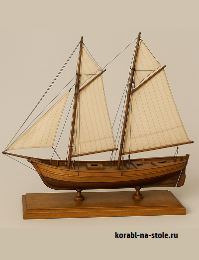 Чертёж модели Южноамериканского рыболовного судна / Sailboat, South American (1850) для сборки и историческая справка