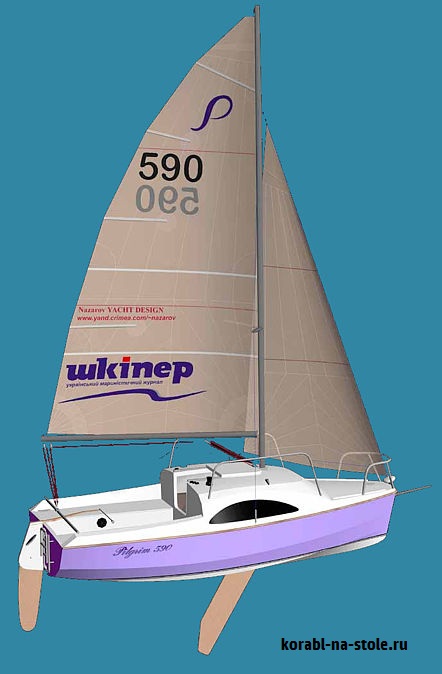 Чертёж модели Крейсерской парусной яхты Sailboat pilgrim p590 для сборки и историческая справка