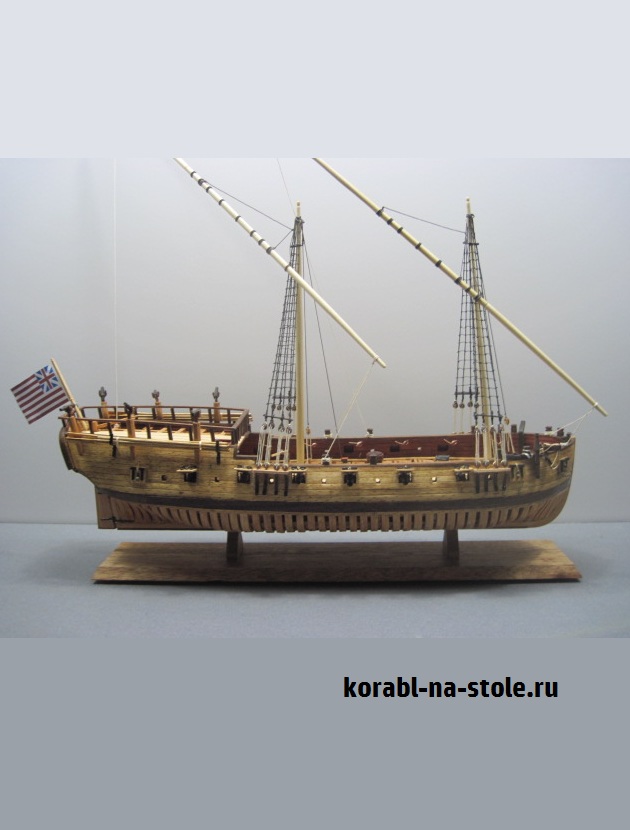 Чертёж модели Галеры Washington / Вашингтон (1776) для сборки и историческая справка