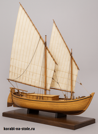 Чертёж модели Итальянской речной баржи Буркио / barge Burchio (XV–XIX) для сборки и историческая справка