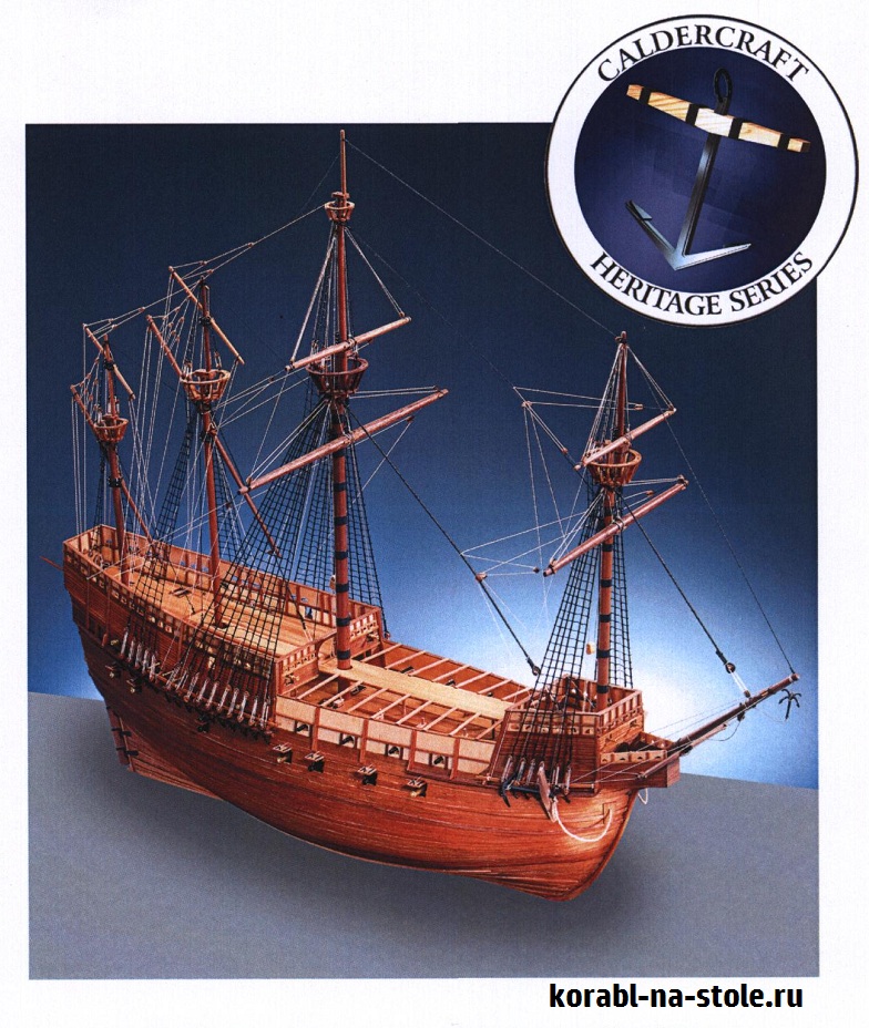 Чертёж модели Каракки Mary Rose / Мэри Роуз (1510) для сборки и историческая справка