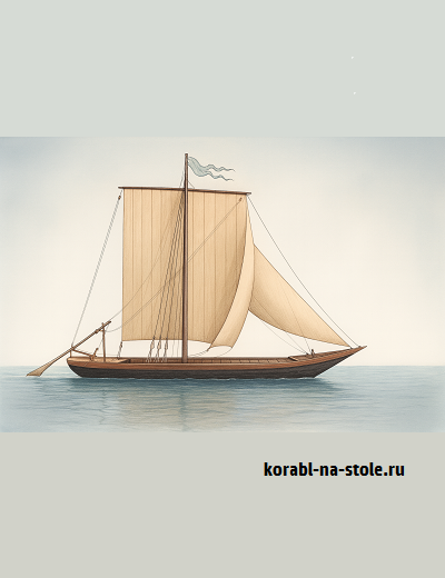 Чертёж модели Плоскодонной речной баржи / barge Chalande De Loire (XVIII–XIX) для сборки и историческая справка