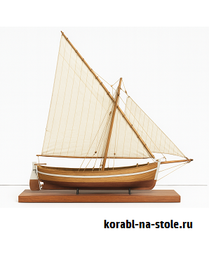 Чертёж модели Рыбацкой/транспортной лодки Sailboat schifetto Carlofortino (XIX) для сборки и историческая справка