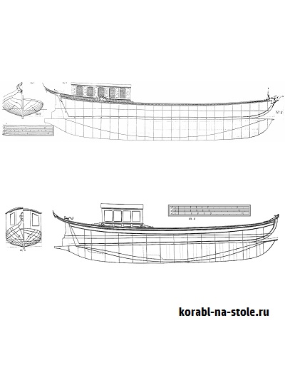 Чертёж модели barge royal / королевская баржа (1750) для сборки и историческая справка