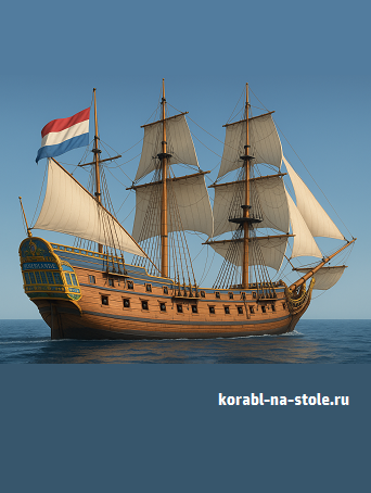 Чертёж модели Флейта Штадт эн Ланде / Fluit Stadt en Lande (1790) для сборки и историческая справка