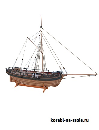 Чертёж модели Канонерской лодки Gunboat William (1795) для сборки и историческая справка