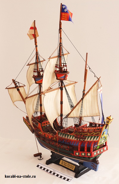 Чертёж модели Галеона «Золотая Лань» / Galleon Golden Hind (1577) №4 для сборки и историческая справка