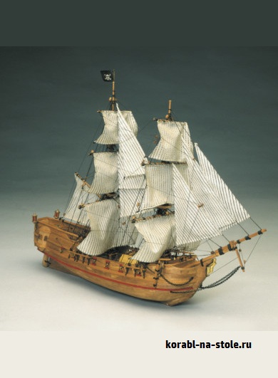 Чертёж модели Брига Чёрный Сокол / brig Black Falcon (XVII) для сборки и историческая справка
