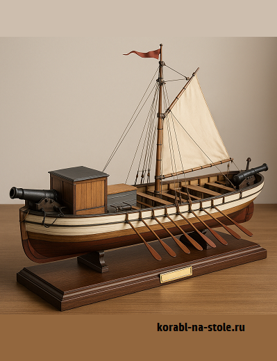 Чертёж модели Дунайской канонерской лодки / Dubie canoneria salupa (1845) для сборки и историческая справка