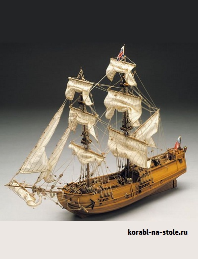 Чертёж модели Брига Голден Стар/ brig Golden Star (XVIII) для сборки и историческая справка