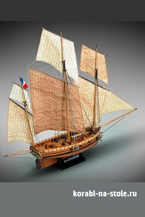 Чертёж модели Люгера Le Courer Lugger (1775) для сборки и историческая справка