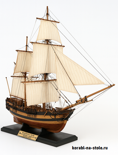 Чертёж модели Бомб-кетча амстердамского типа / bomb ketch dutch Amsterdam (1800) для сборки и историческая справка