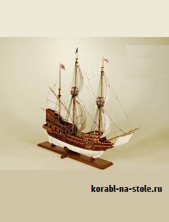 Чертёж модели Галеона «Золотая Лань» / Galleon Golden Hind (1577) №3 для сборки и историческая справка