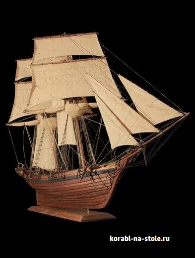 Чертёж модели Брига Л’Ураган / brig Le Ouragan (1830) для сборки и историческая справка