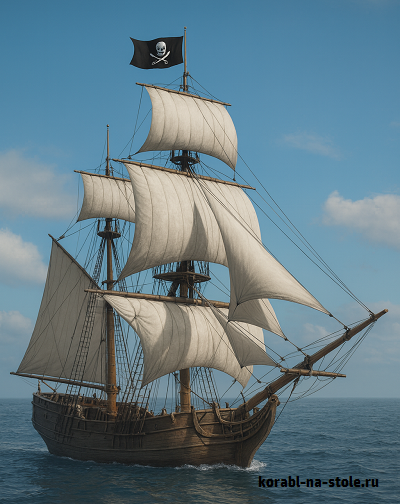 Чертёж модели Бригатина пиратов / brigantine Pirate для сборки и историческая справка