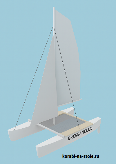 Чертёж модели Катамарана Bressenello Catamaran для сборки и историческая справка
