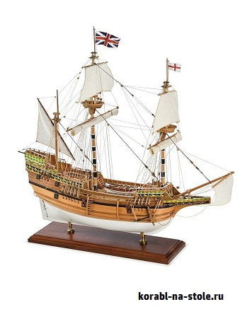 Чертёж модели Галеона Mayflower / Мейфлауэр (1620) №2 для сборки и историческая справка